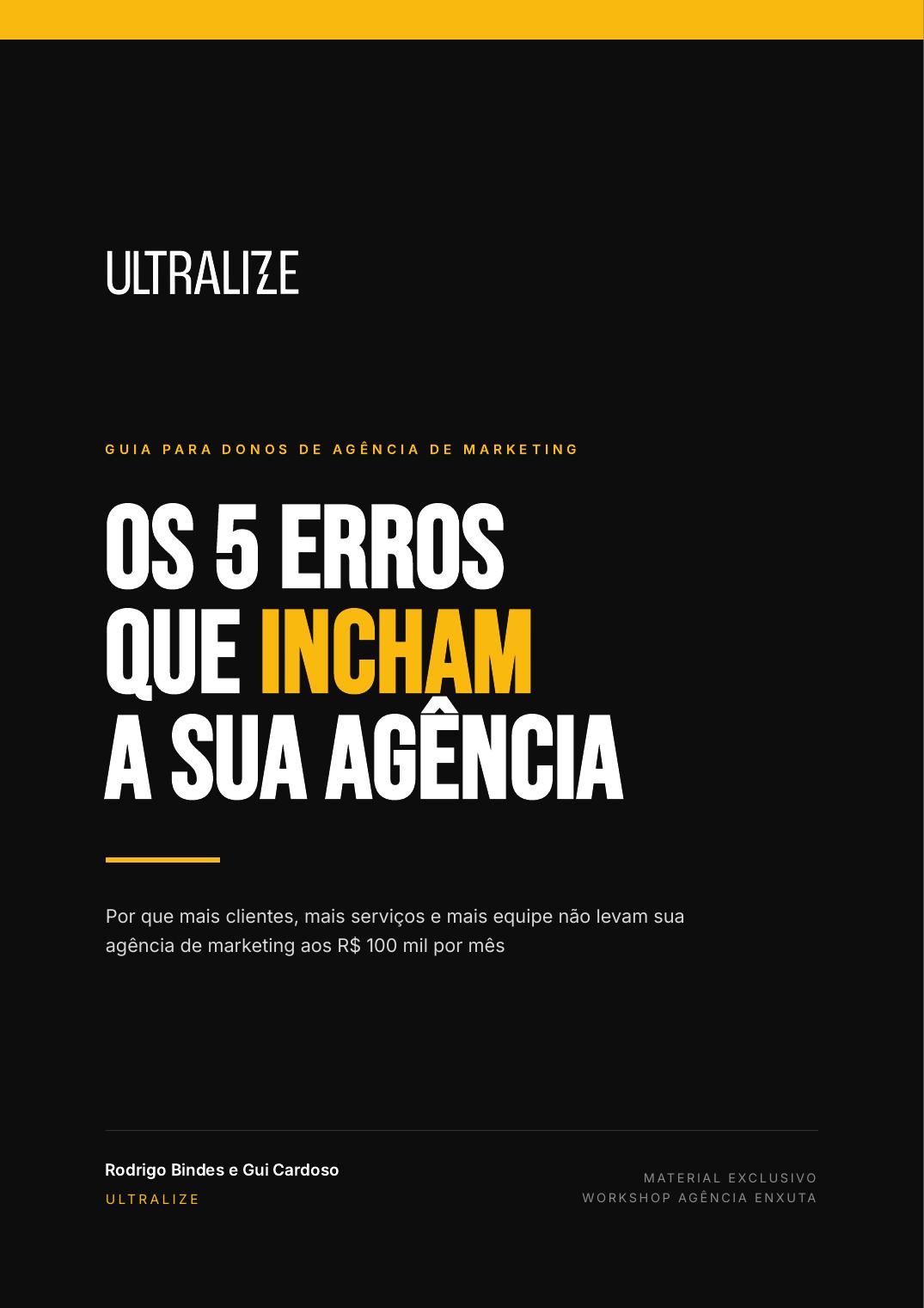 Capa do ebook Os 5 Erros que Incham a Sua Agência